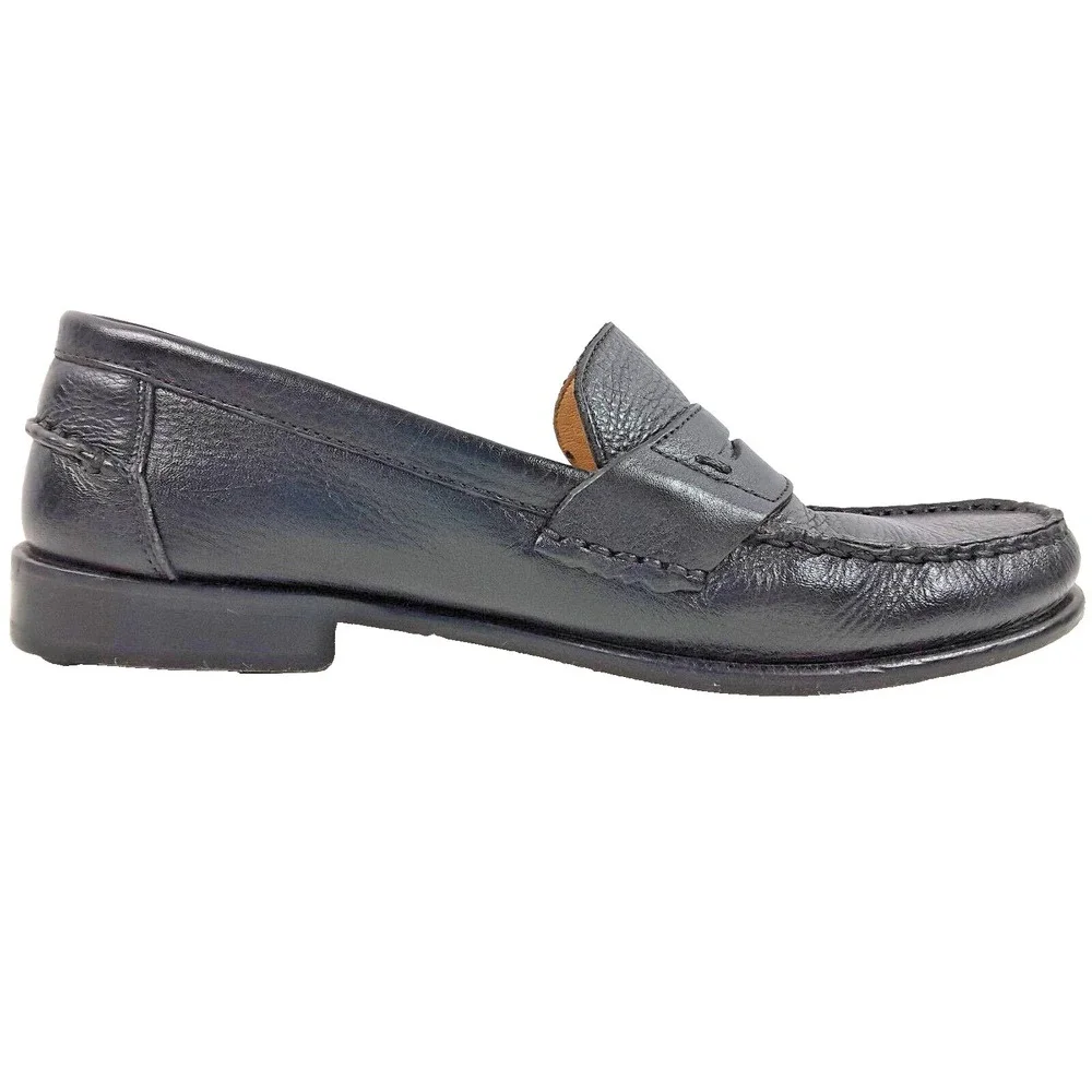 Belvedere Studio Michelle Men's Black Pebbled Leather Penny Loafer Shoe‎ Sz 9 EE